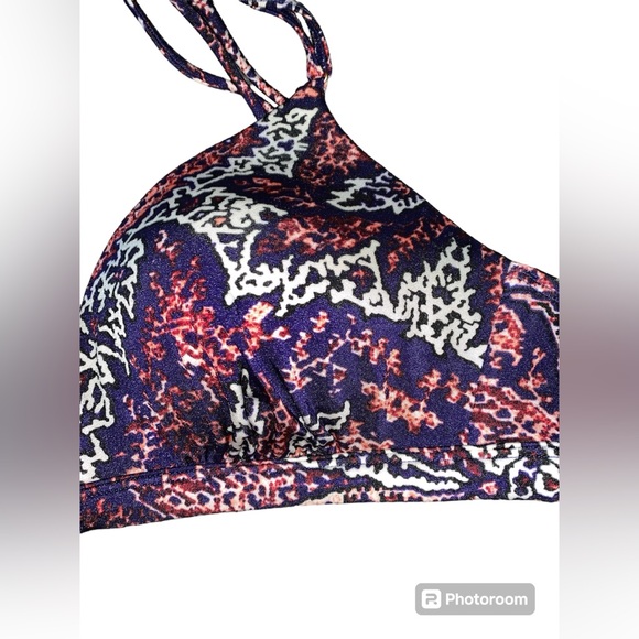 Athleta Purple And Red Padded Strappy Back‎ Bikini Top Size Medium - Picture 5 of 8